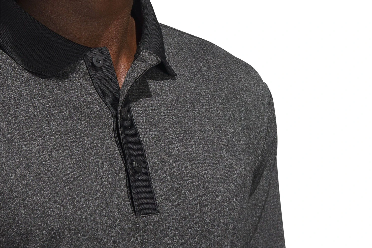 Adidas Essentials Heathered Poloshirt Langarm 8 Adidas Essentials Heathered Poloshirt Langarm – Bild 6