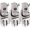 Wilson Staff GripPlus II Herren Handschuh 3er-Pack -Golf Verkäufe wgja00680 0 grip plus gloves wh bl rd back 6
